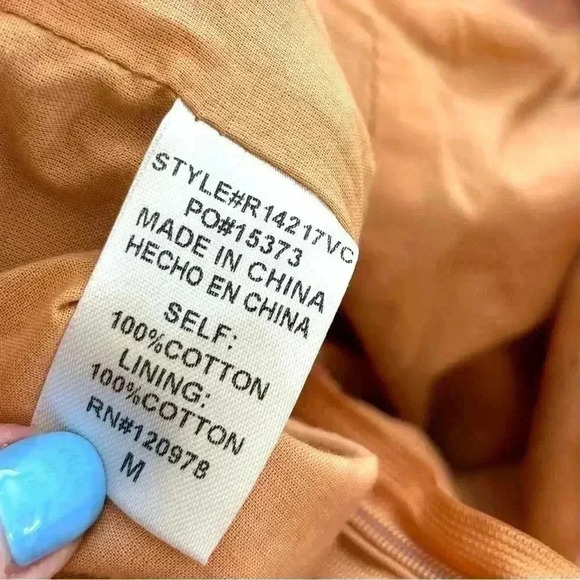 Vici Blush Pink Strapless Ruffled Pockets 70’s 100% Cotton Shorts Romper Size M - Picture 13 of 16